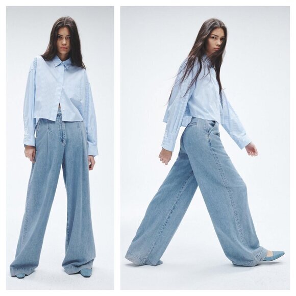 rag & bone Denim - HEMMED (27" Inseam) rag & bone Featherweight Abigail Pleated Pant Sz 29 Billie